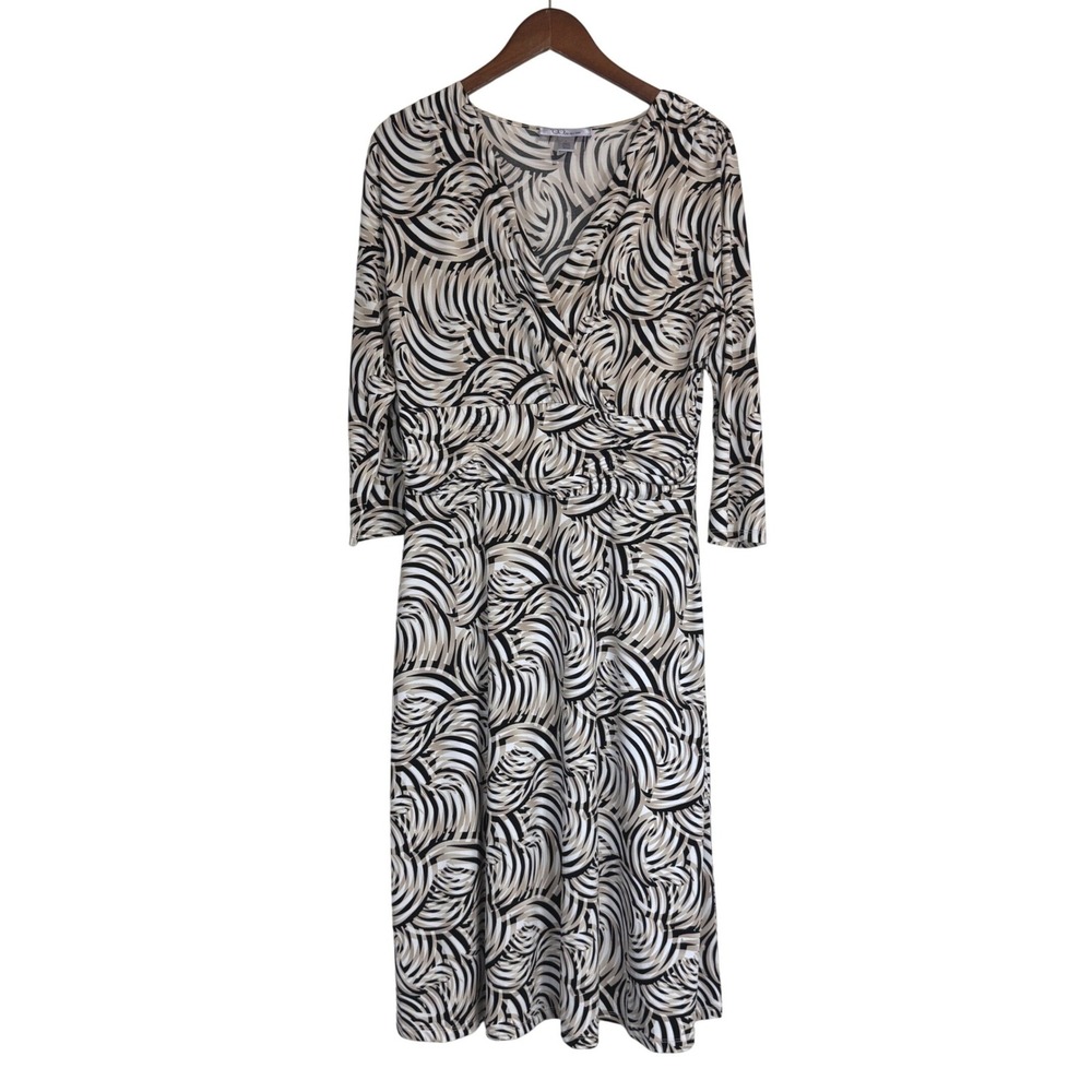 Nine & Co Nine West Womens Midi Dress L Swirl Print Workwear Business Casual